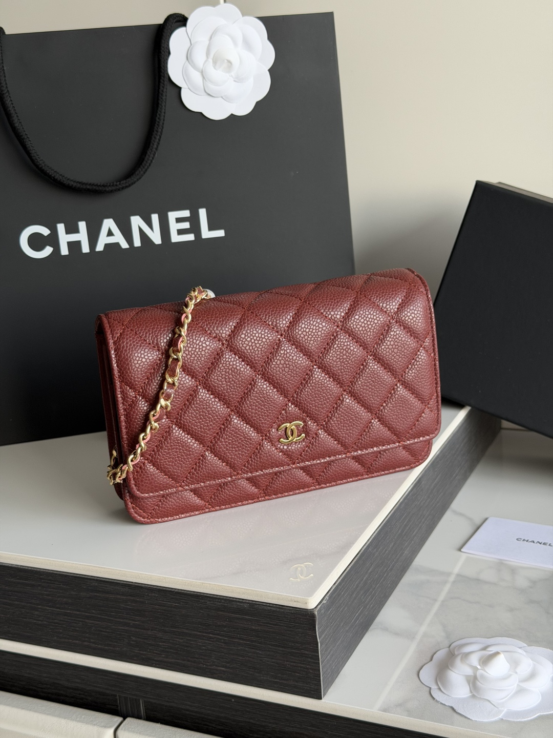 25C/26C Wallet On Chain（Burgundy） - Mocuir