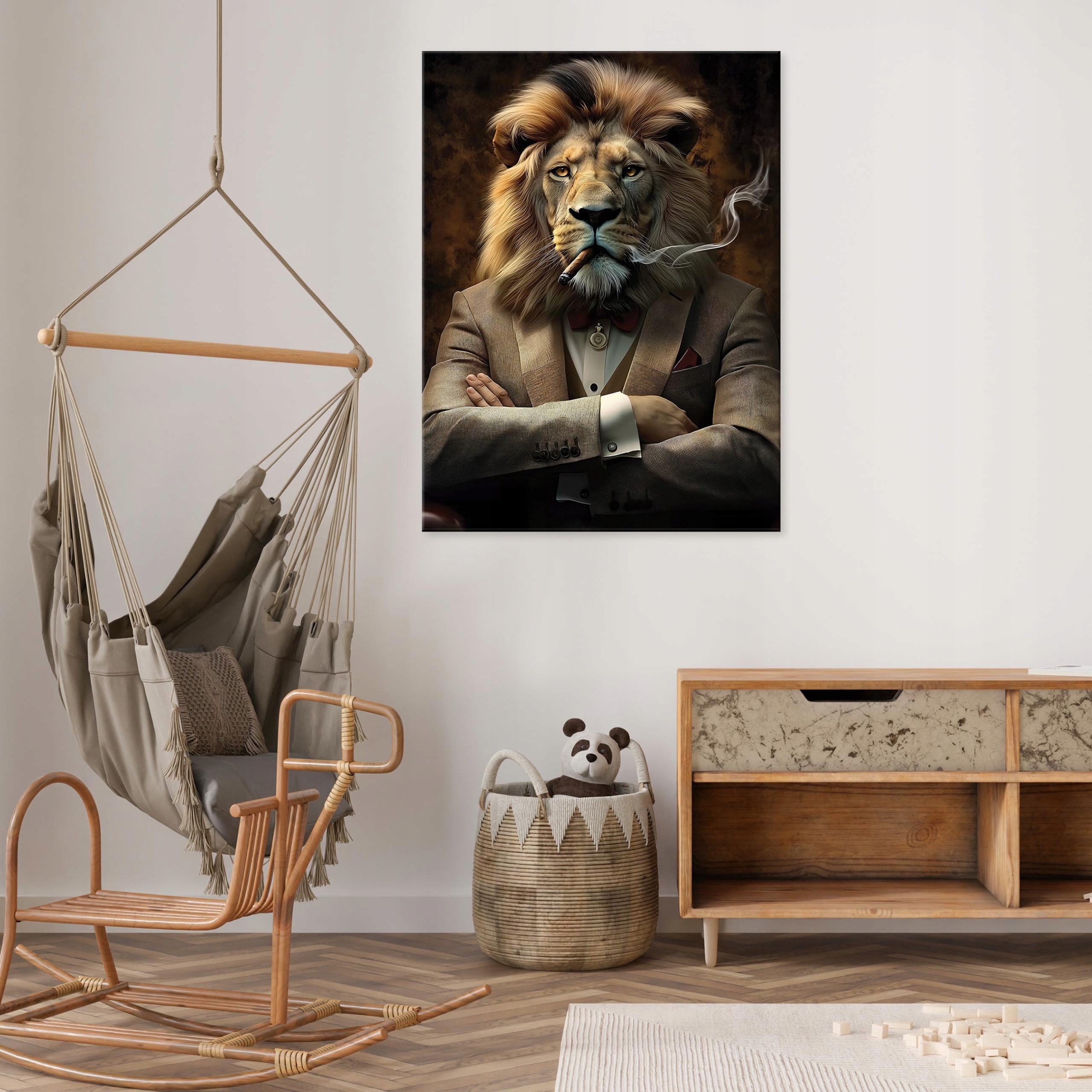 Motivational canvas wall art featuring a lion for the bedroom, living room, or office (40x30)