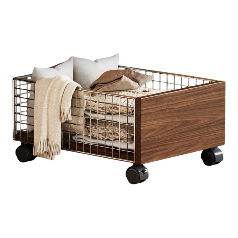 Dirty Clothes Basket under the Bathroom Cabinet, Dirty Clothes Storage Basket, Household Large-Capacity Wheeled Removable Bathroom Cart Laundry Basket