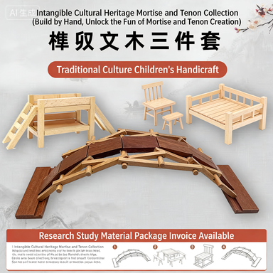 Traditional Chinese Mortise and Tenon DIY Wooden Craft Series | Nail-Free Glue-Free Intangible Cultural Heritage STEM Educational Building Toy for Kids & Adults中国传统榫卯 DIY 实木手工系列 | 无钉无胶非遗文化 STEM 益智拼装玩具 全年龄段适用