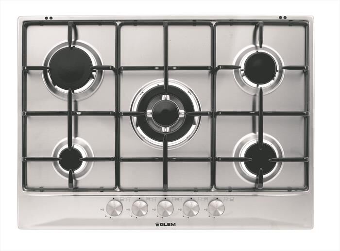 GLEM GAS - Piano cottura a gas GT755IX 5 fuochi 68,5cm-Inox