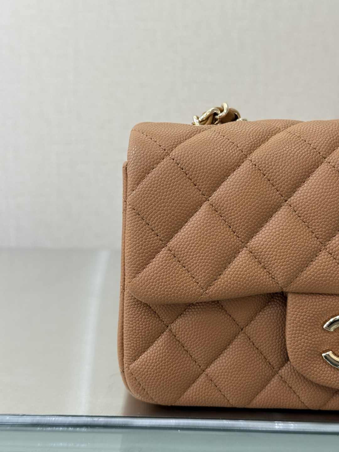 Mini Classic Flap Handbag（Caramel Camel） - Mocuir