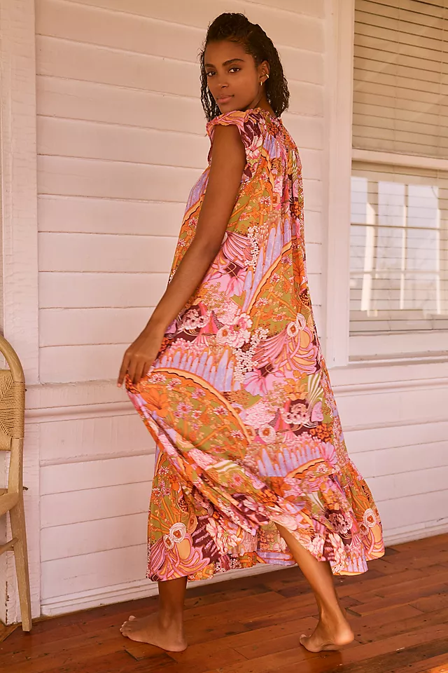 Elegant Sleep Maxi Dress PURPLE MOTIF