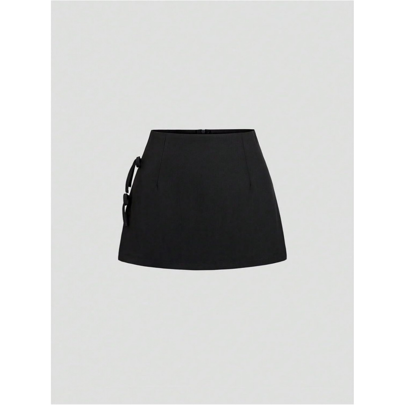 Women's Bow Knot Side Split Mini Skirt