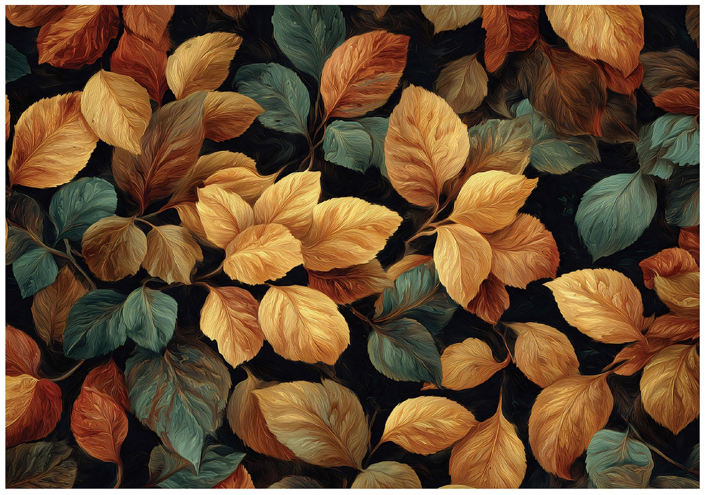 Wall mural leaves nature autumn bedroom living room wallpaper non-woven