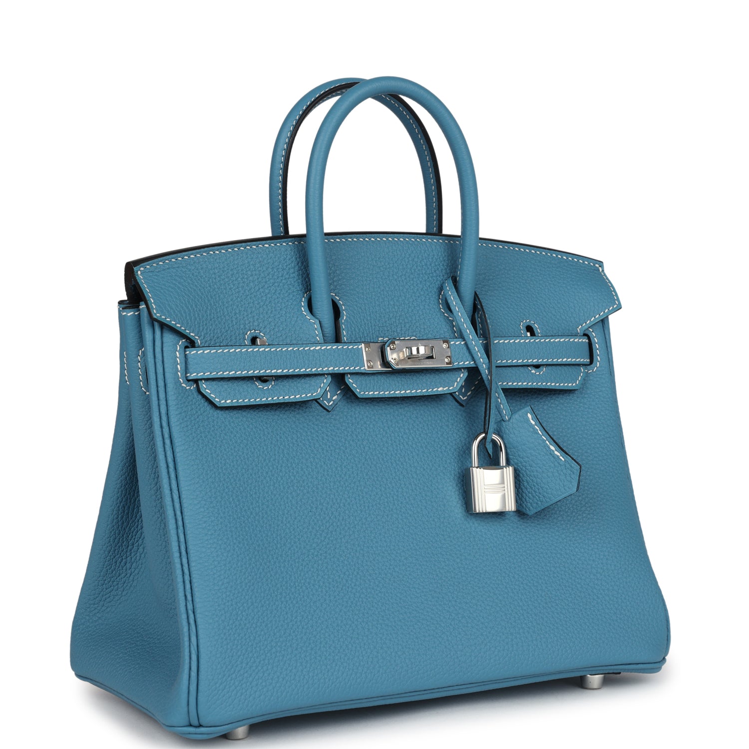 Birkin 25 Blue Jean Togo Palladium Hardware