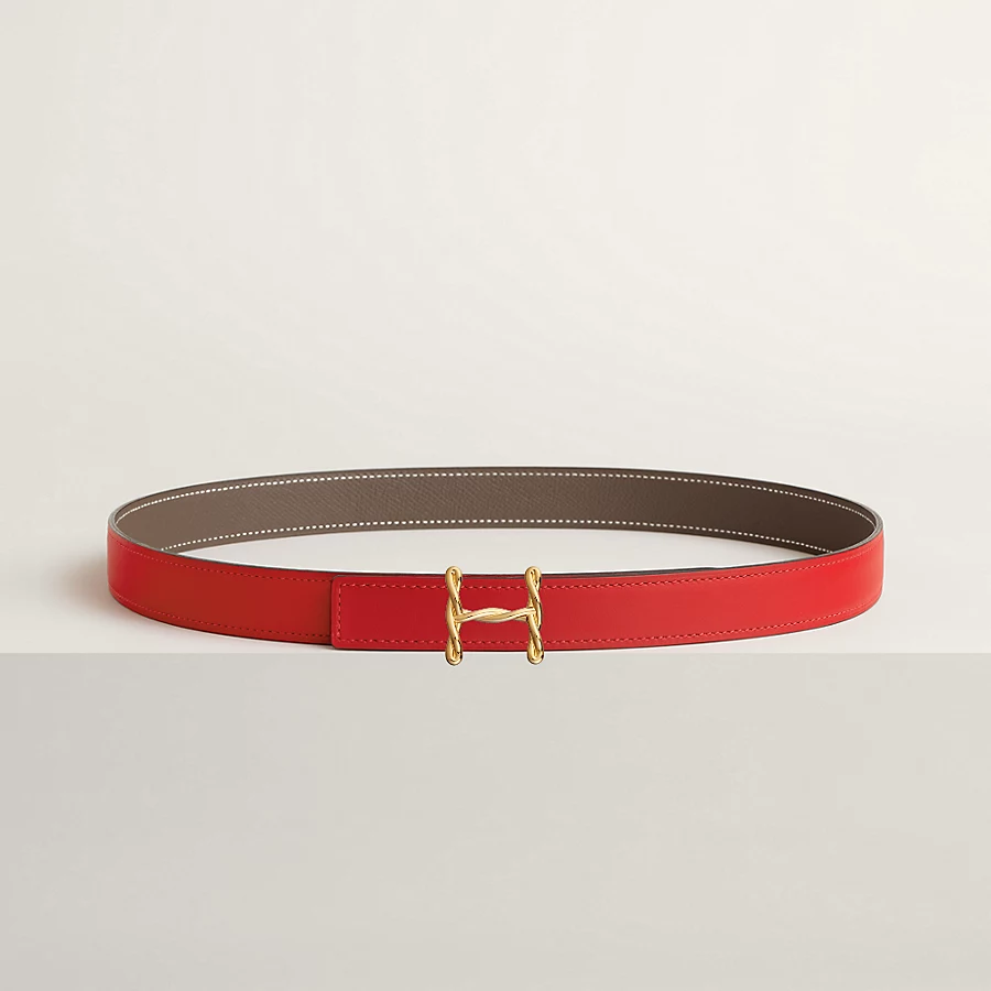 H Torsade belt buckle & Reversible leather strap 24 mm