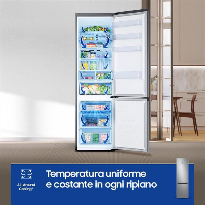 SAMSUNG - Frigorifero combinato RB38C676CS9/EF ClasseC 390lt-METAL INOX