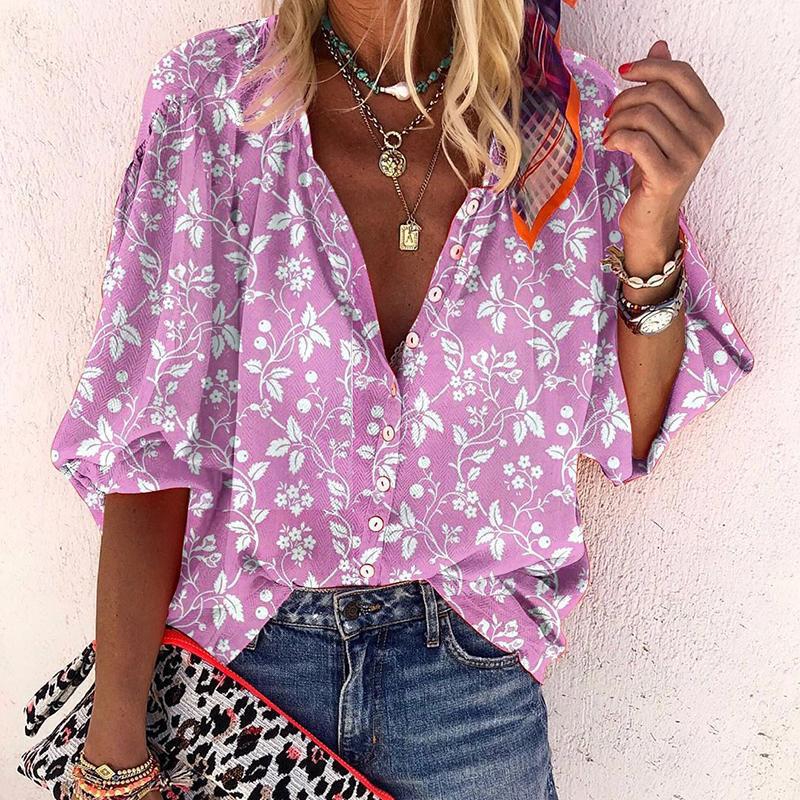 Floral Print Long Sleeve Casual Shirt