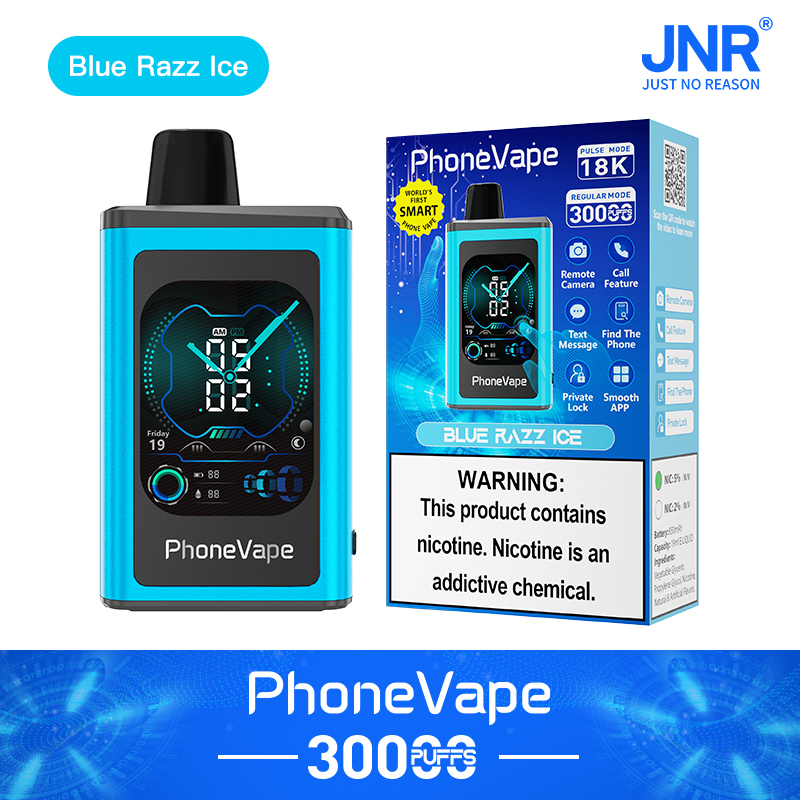JNR PhoneVape 30K Disposable Vape-Blue Razz lce - Geek Max Vape