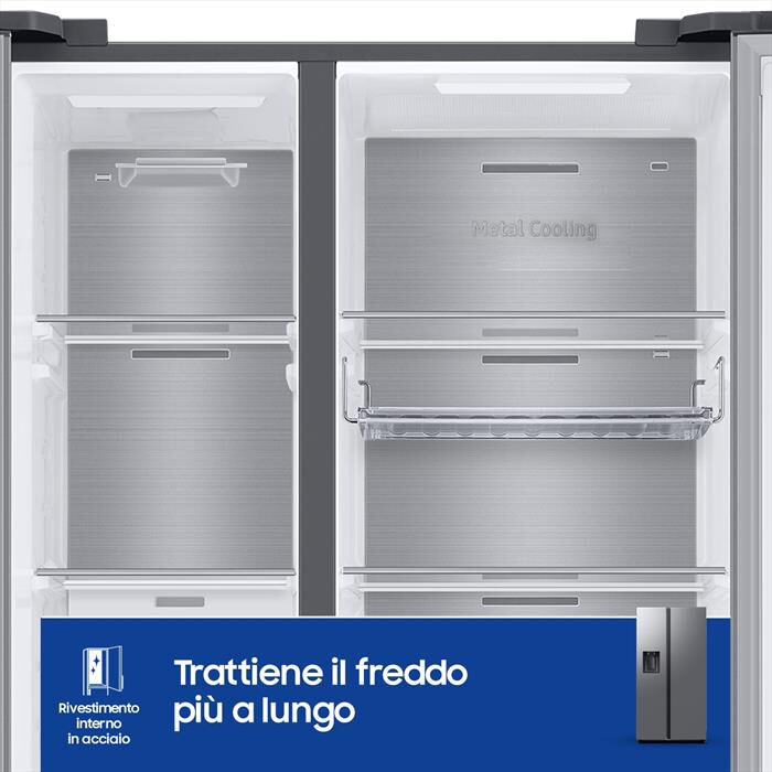 SAMSUNG - Frigorifero side by side RS70F65KETEF Classe E-Inox