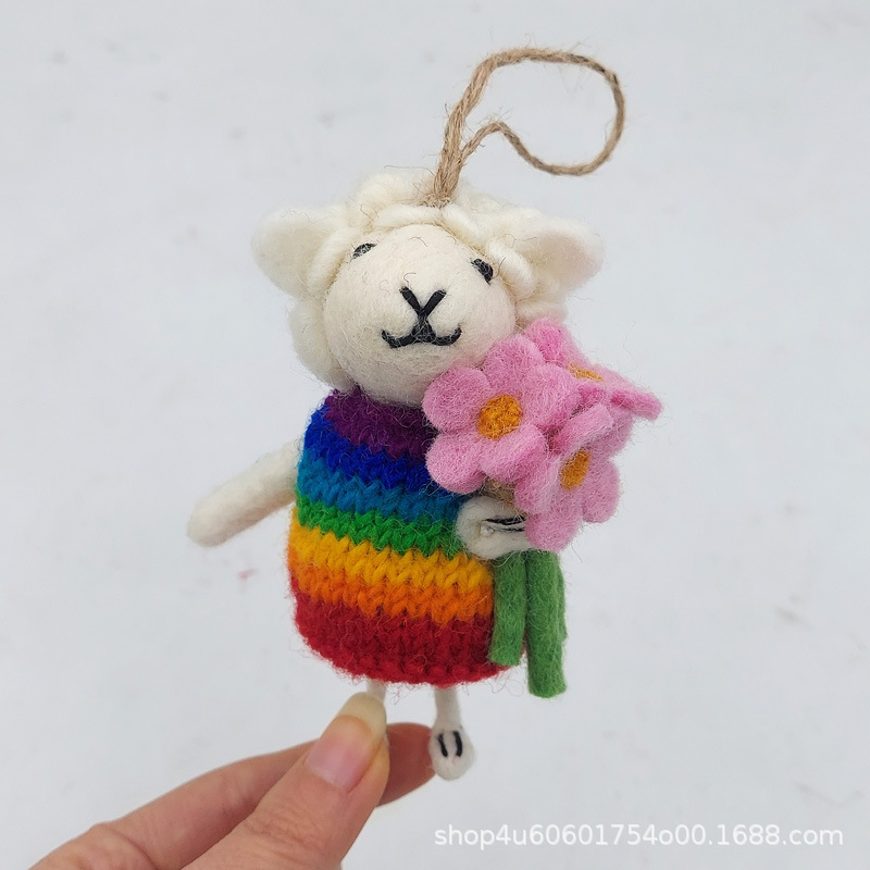 Wool felt pendant cute plush toy