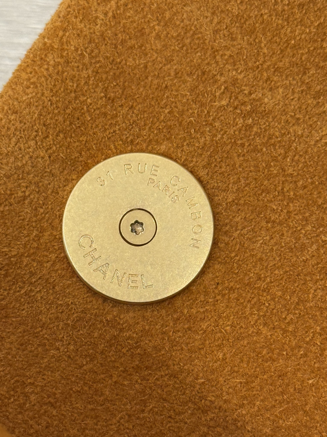 26C Cruise Mini Flap Bag in Caramel Mocha Suede Calfskin with Gold-Tone Hardware (Model AS5989) - Mocuir