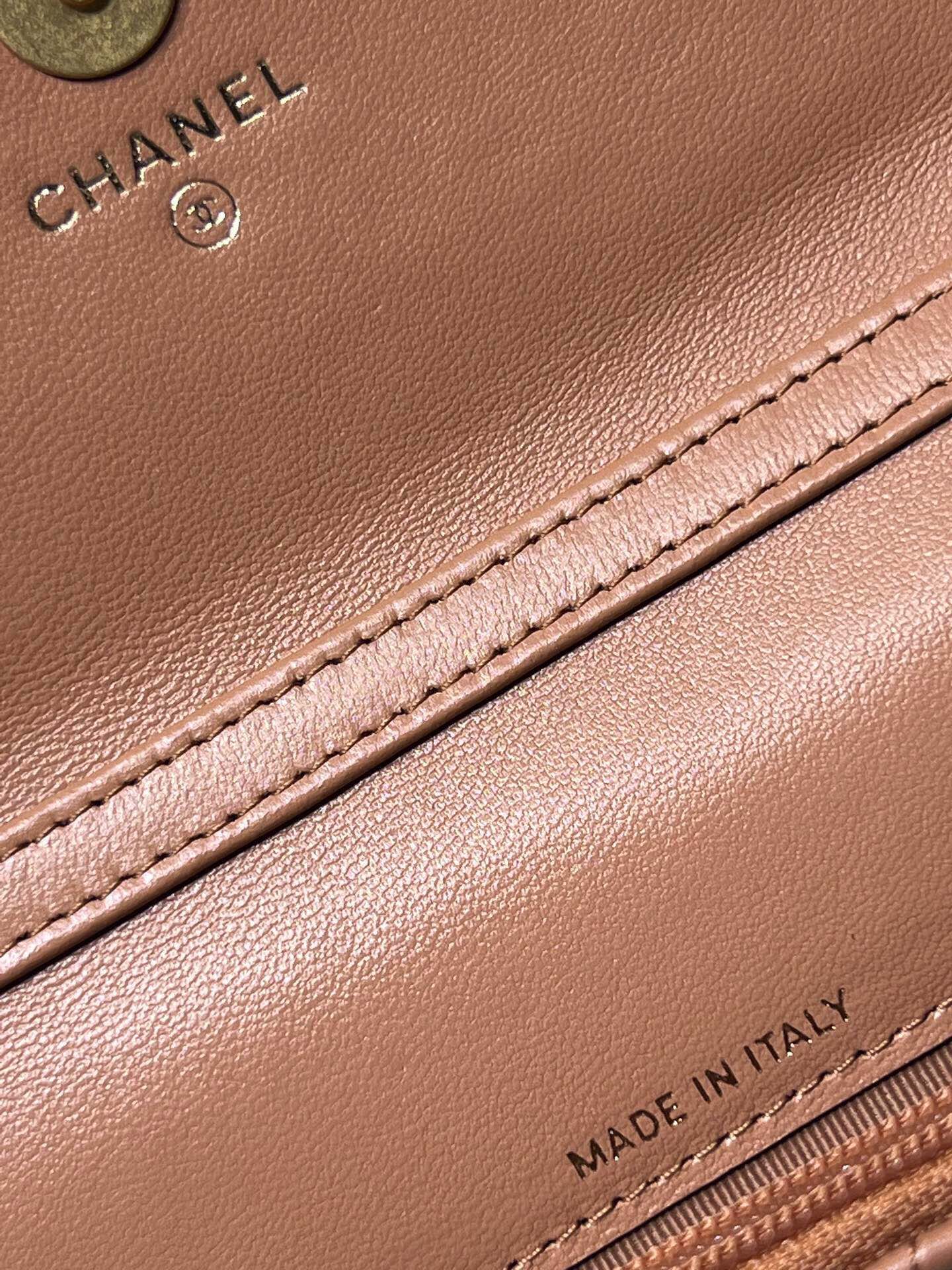 Wallet On Chain with Pearl Crush Ball（Caramel） - Mocuir