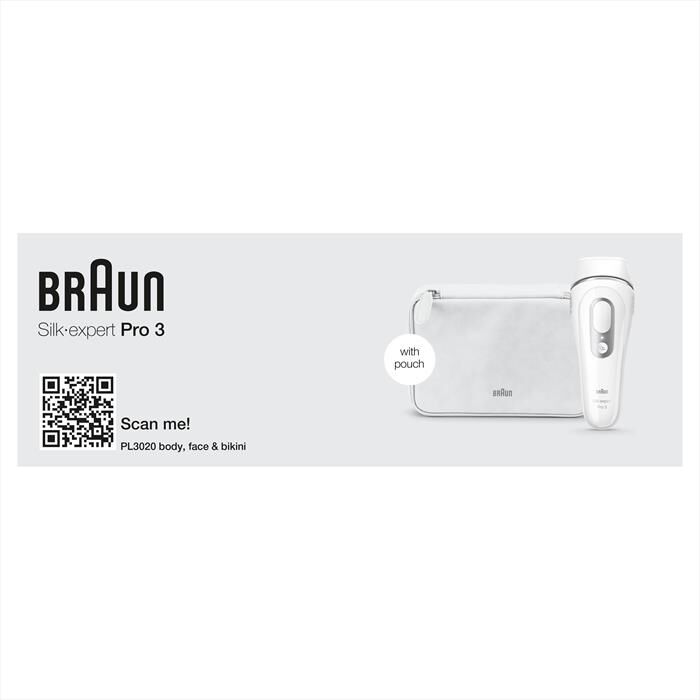 BRAUN - Epilatore LUCE PULSATA PL3020-BIANCO/GRIGIO