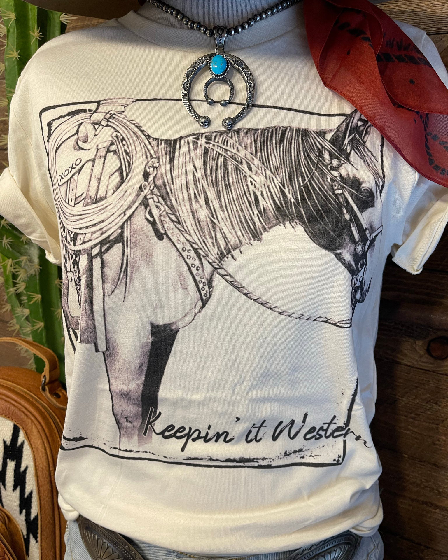 Printed Crew Neck Cotton-Blend Casual Shirts & Tops
