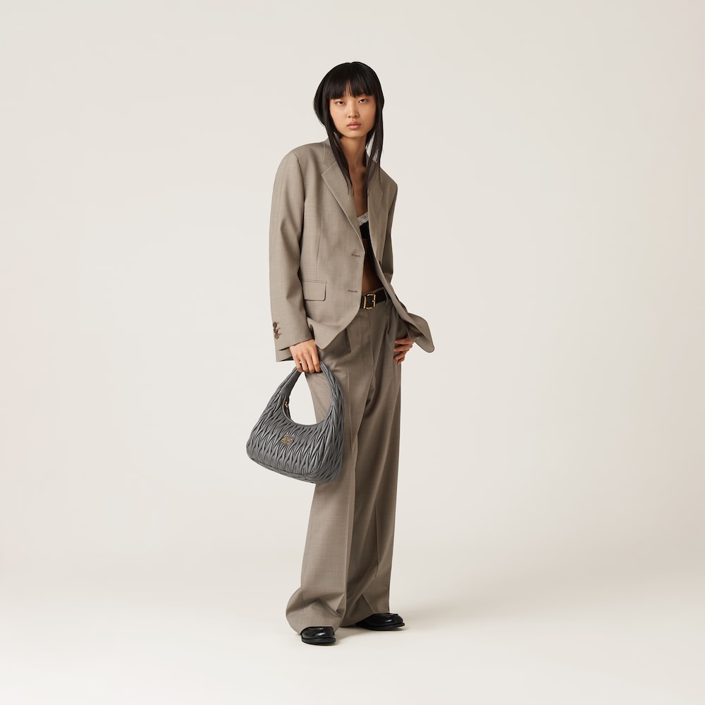 Large wander matelassé nappa leather hobo bag