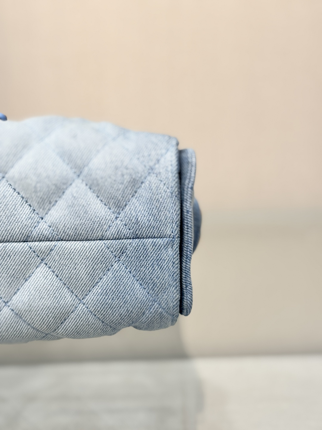 25 Small Hobo Bag (AS5293) in Light Blue Washed Denim & Antique Gold-Tone Hardware - Mocuir