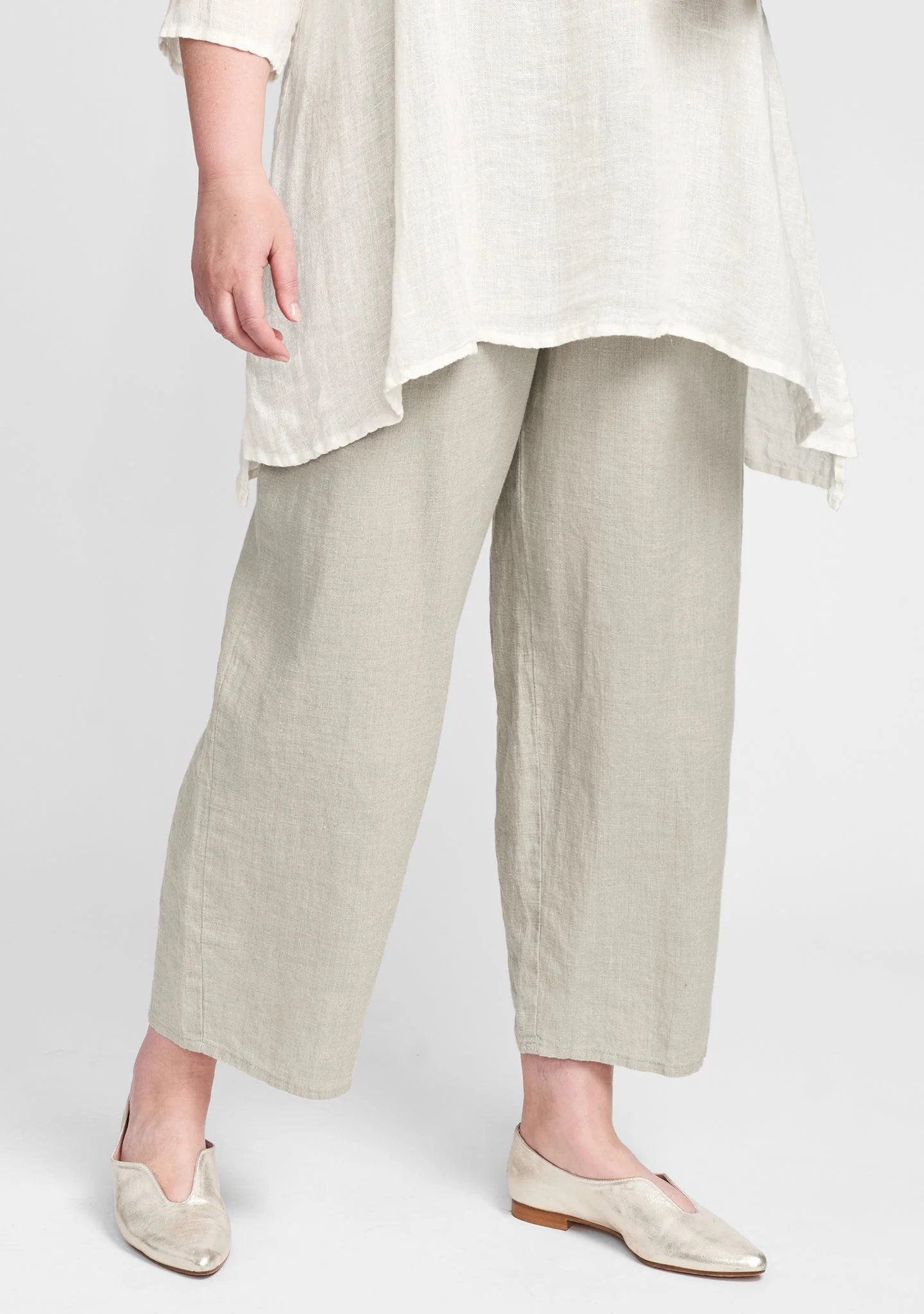 Cotton Linen Pants With Elastic Waist