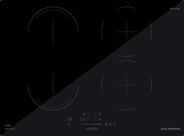 GLEM GAS - Piano cottura induzione GTI741BSL 70 cm-Nero Lucido