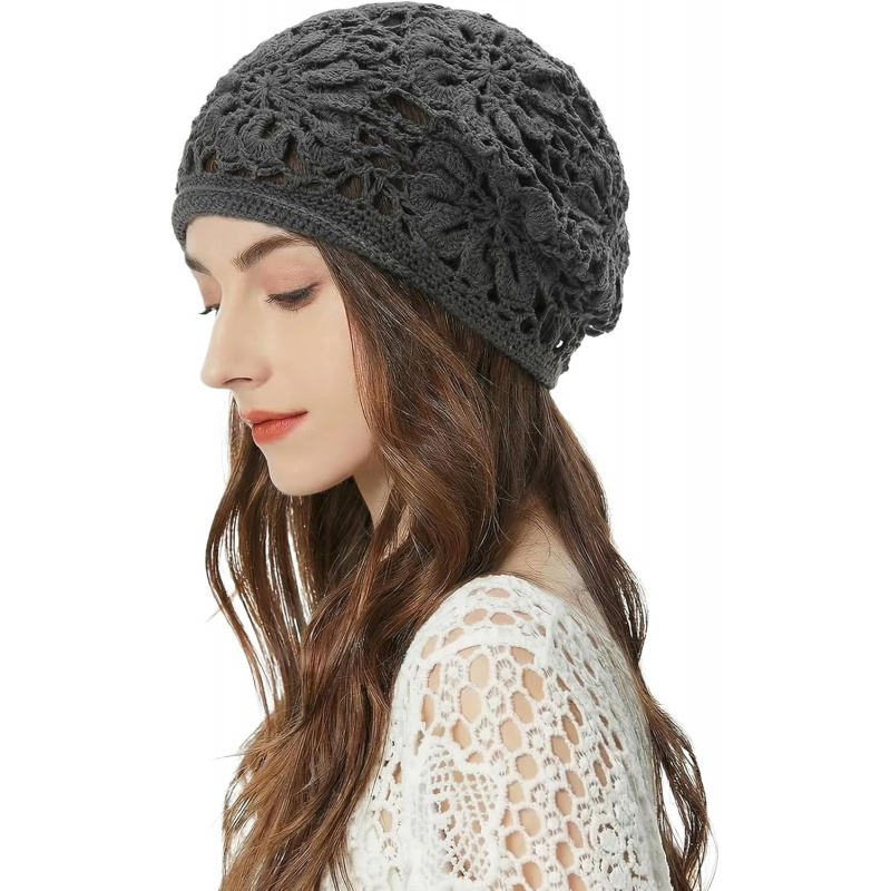 Women's Cotton Crochet Slouchy Beanie Hat
