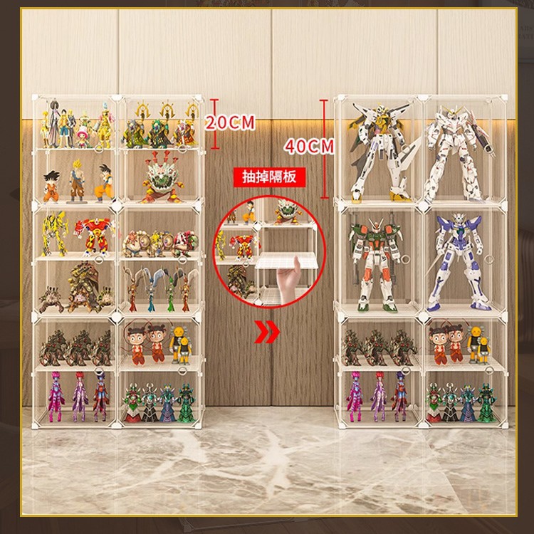 Customized Hand-Made Display Cabinet Building Block Storage Box Household Transparent Children's Toys Dust-Proof Model Display Shelf