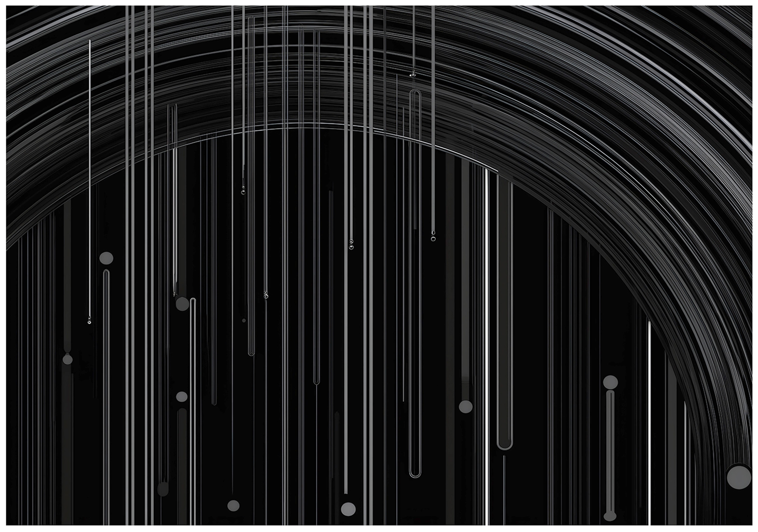 Abstract black and white wall mural for bedroom or living room, non-woven wallpaper,