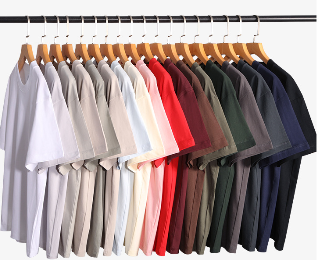 230g pure cotton short sleeved T-shirt for men, all cotton for summer solid color for men and women, round neck