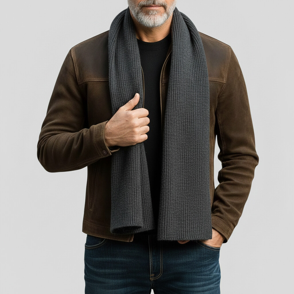 Men's Retro Distressed Suede Shirt Collar Zipper Pocket Long Sleeve Jackets