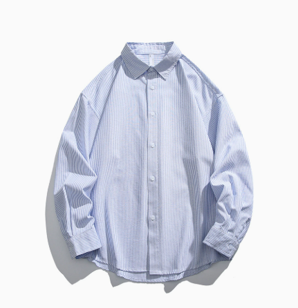 Spring and Autumn New Classic Versatile Men's Shirt Trendy Brand Casual Shirt Top Simple Striped Long Sleeve Shirt for Men