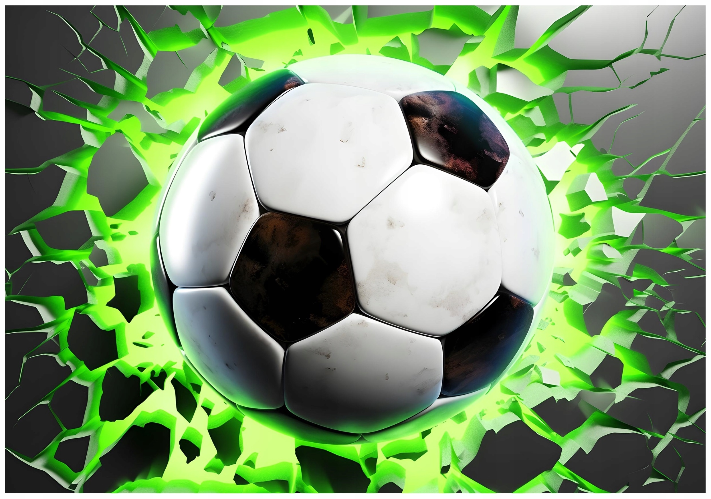 3D soccer wall mural for boys Youth wallpaper for children