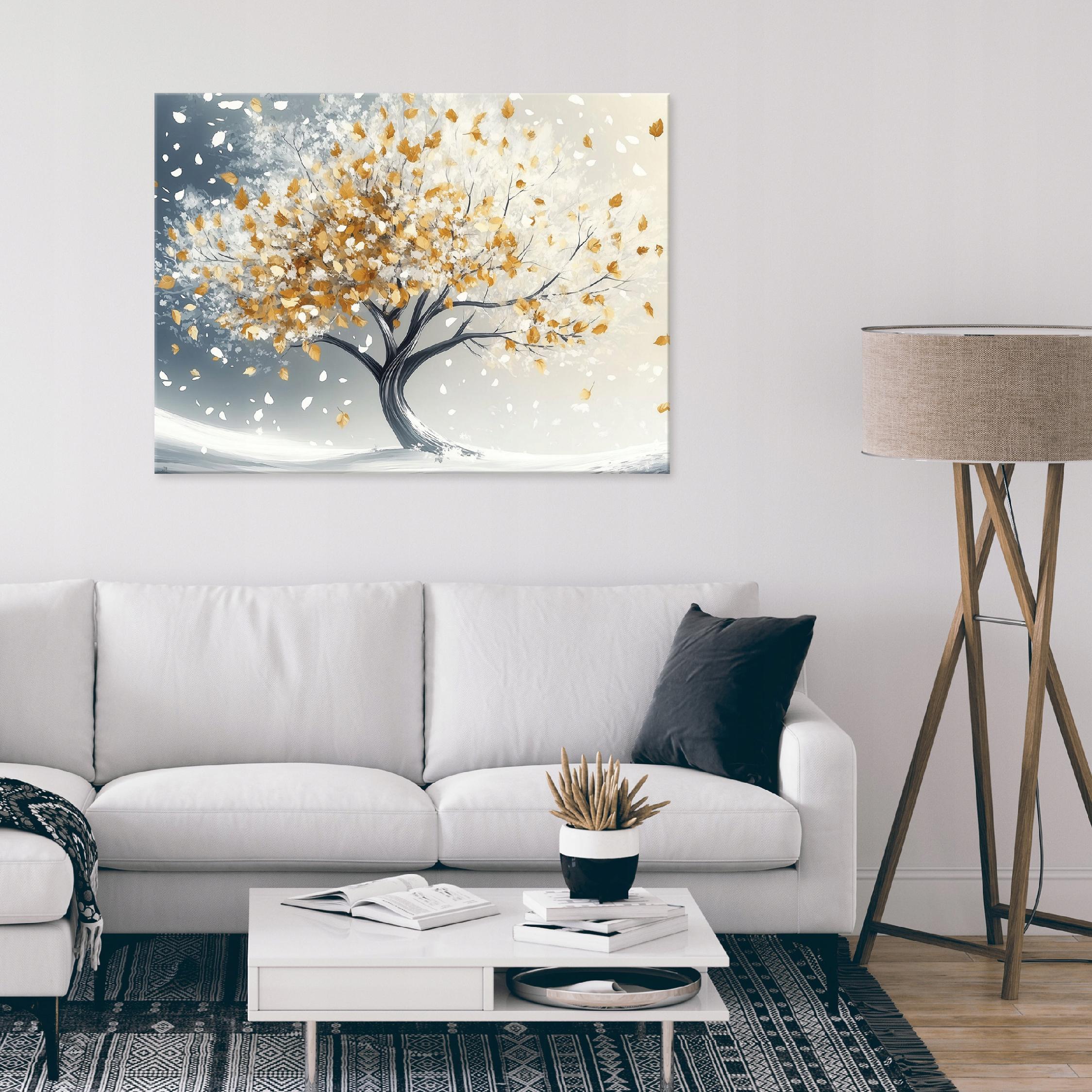 Painting for the bedroom, living room, or kitchen; features flowers and a 3D tree on canvas; wall art; 40x30