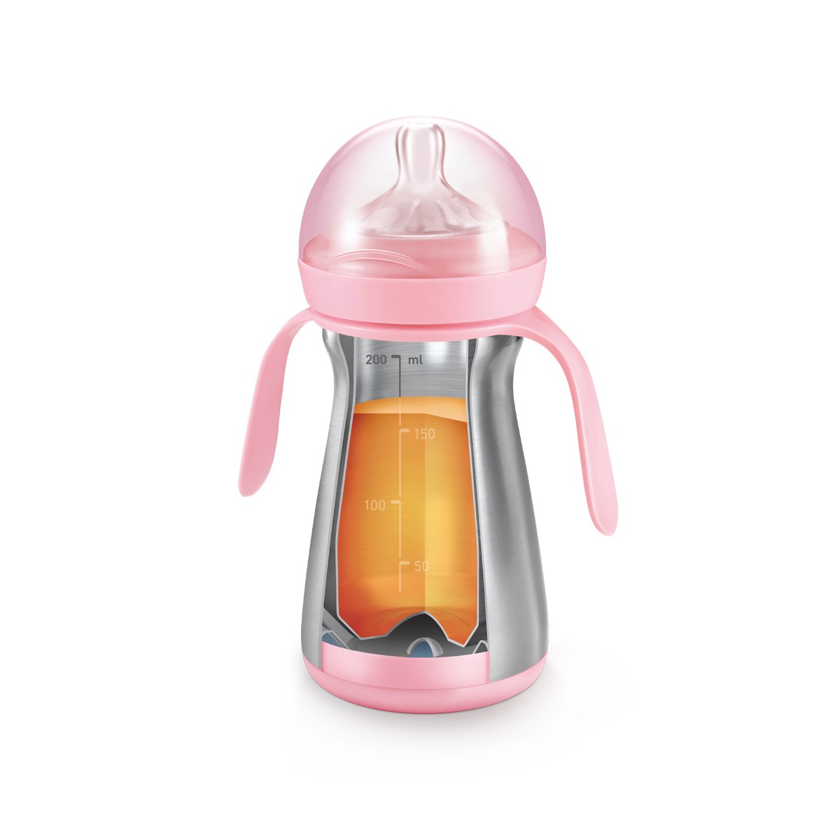 Termo láhev PAPU PAPI 200 ml, růžová