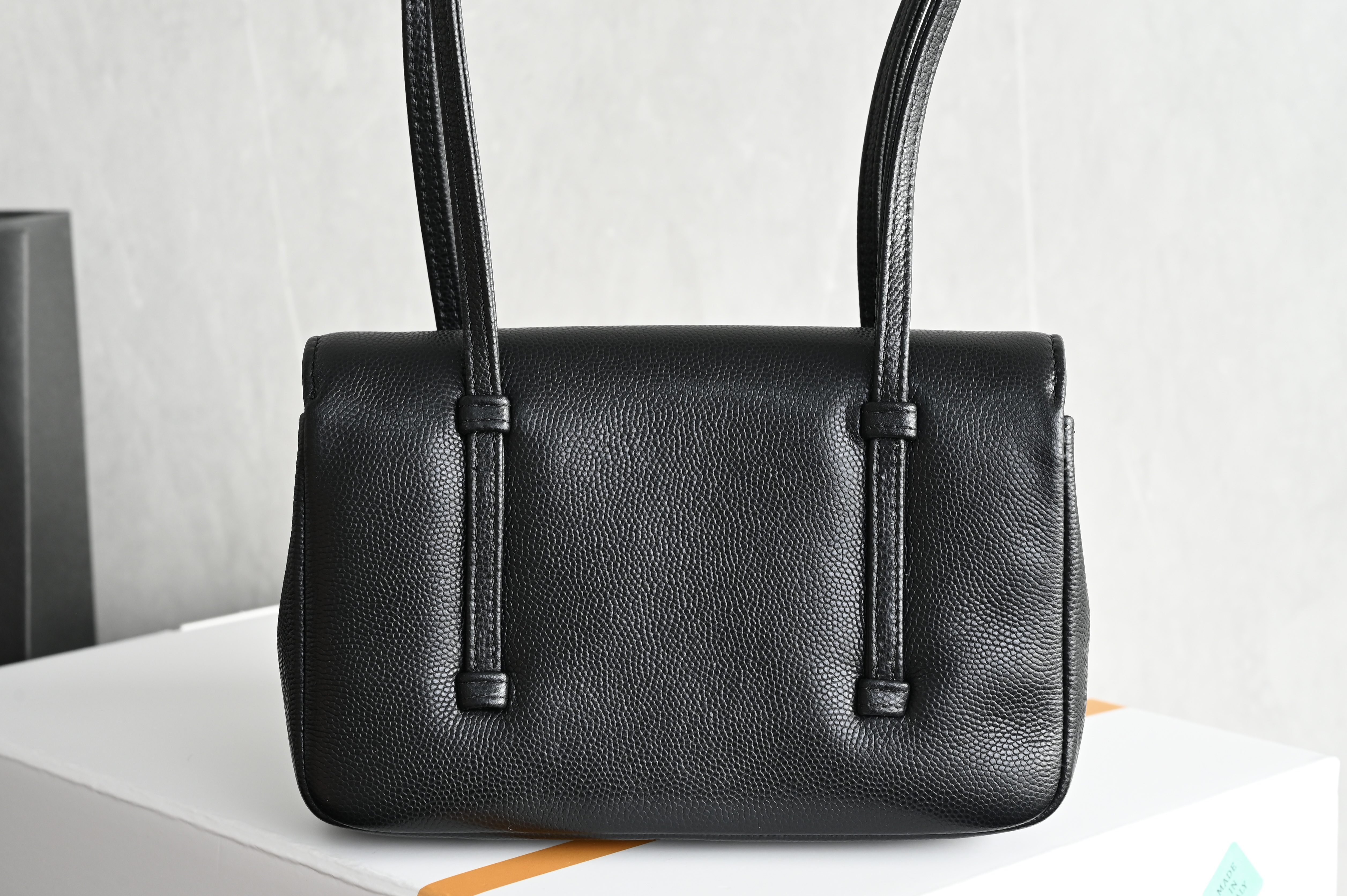 26S Preppy Coco Mini Flap Bag in Black Grained Shiny Calfskin with Gold-Tone Hardware - Mocuir