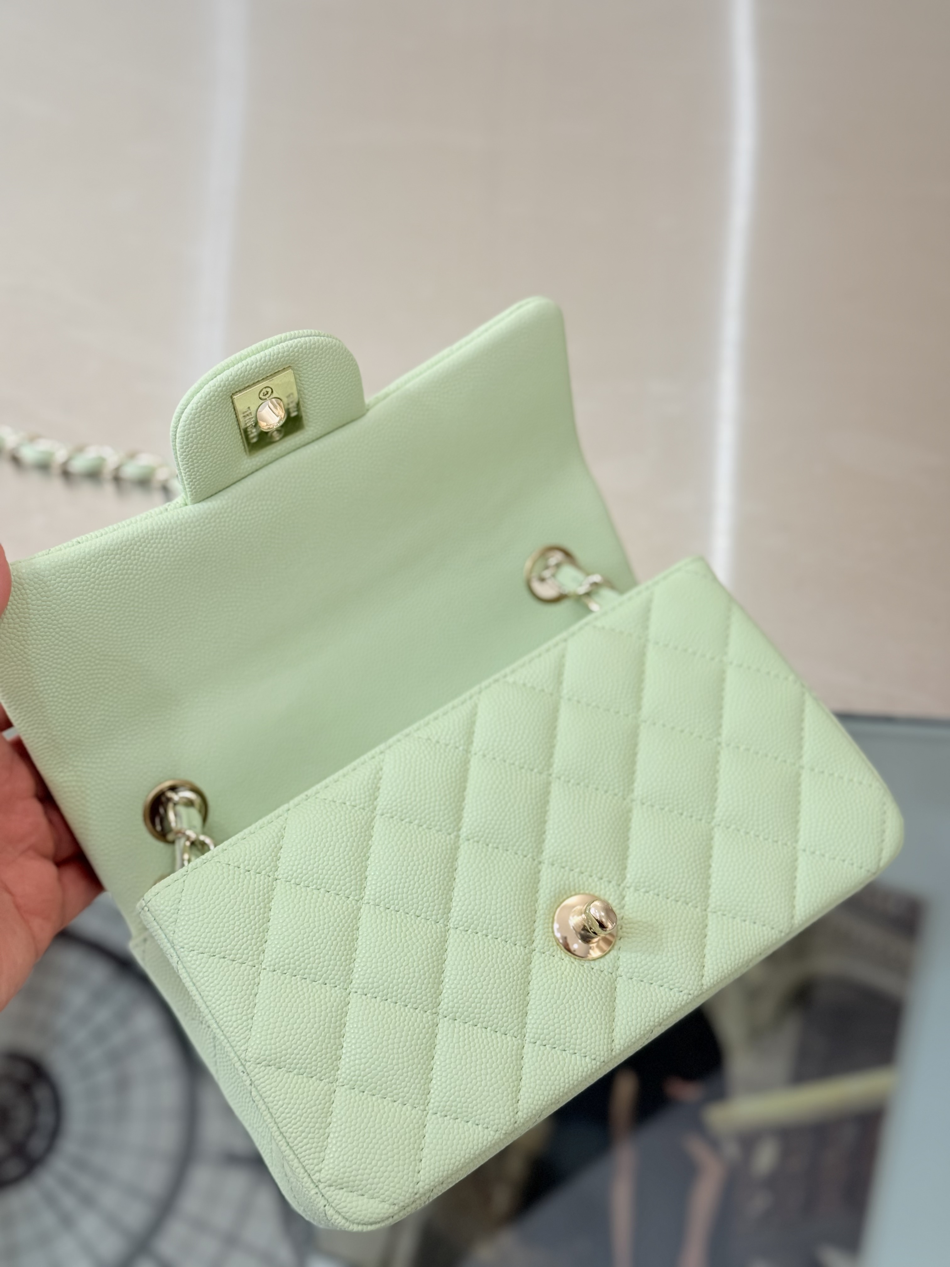Mini Classic Flap Handbag（Mint Green） - Mocuir