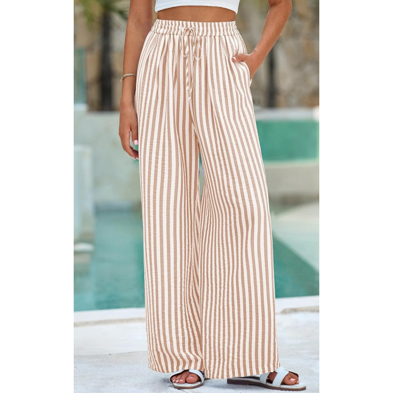 Women's Pants Elastic Waist Floral Lightweight Palazzo Pants