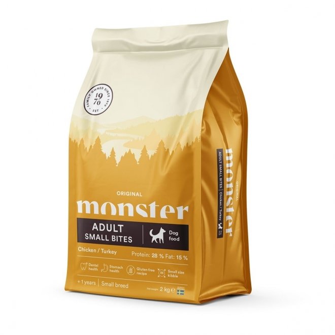 Monster Dog Adult Small Bites Kylling & kalkun