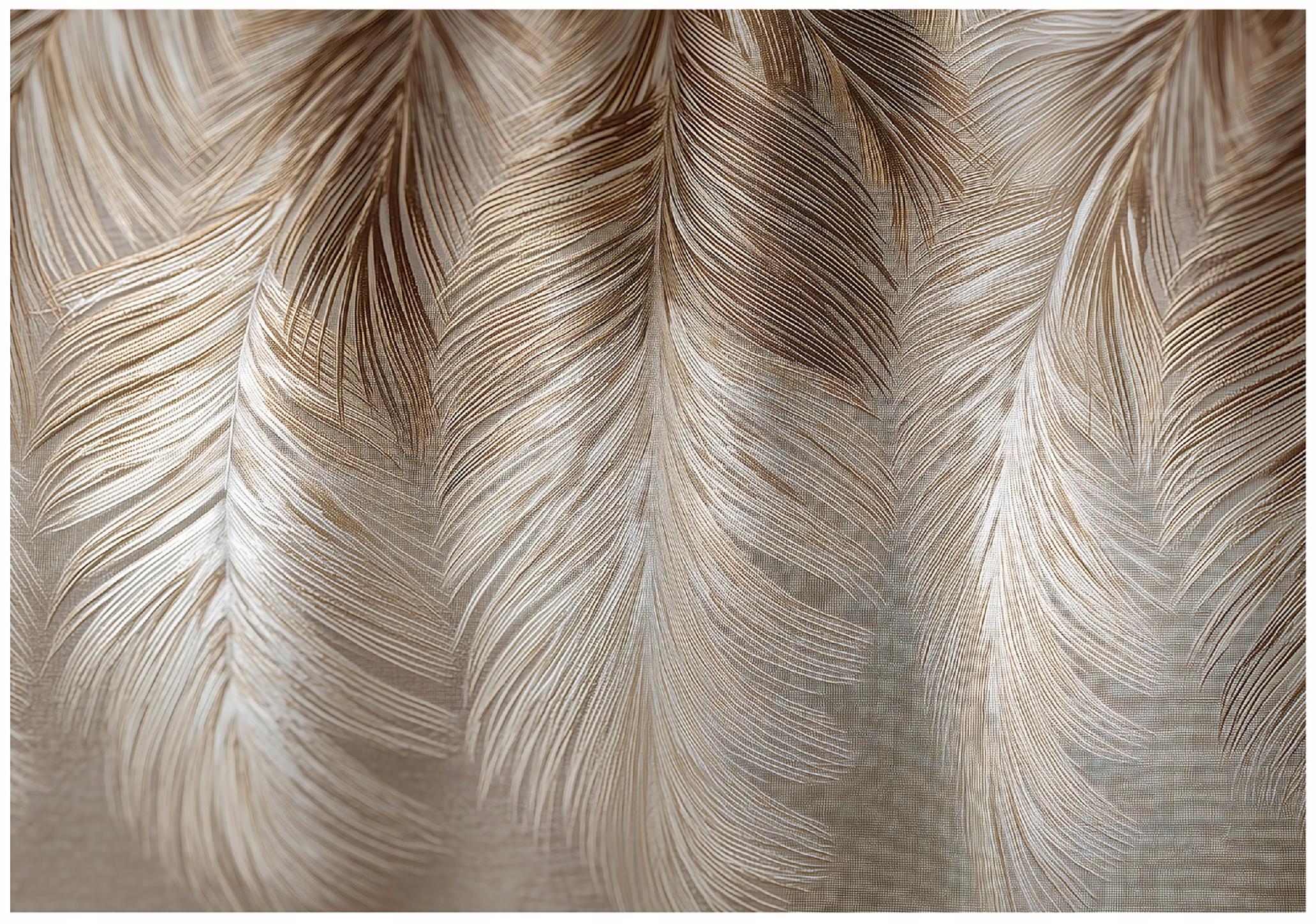 Beige boho brown feather wall mural, for the bedroom or living room, non-woven wallpaper,