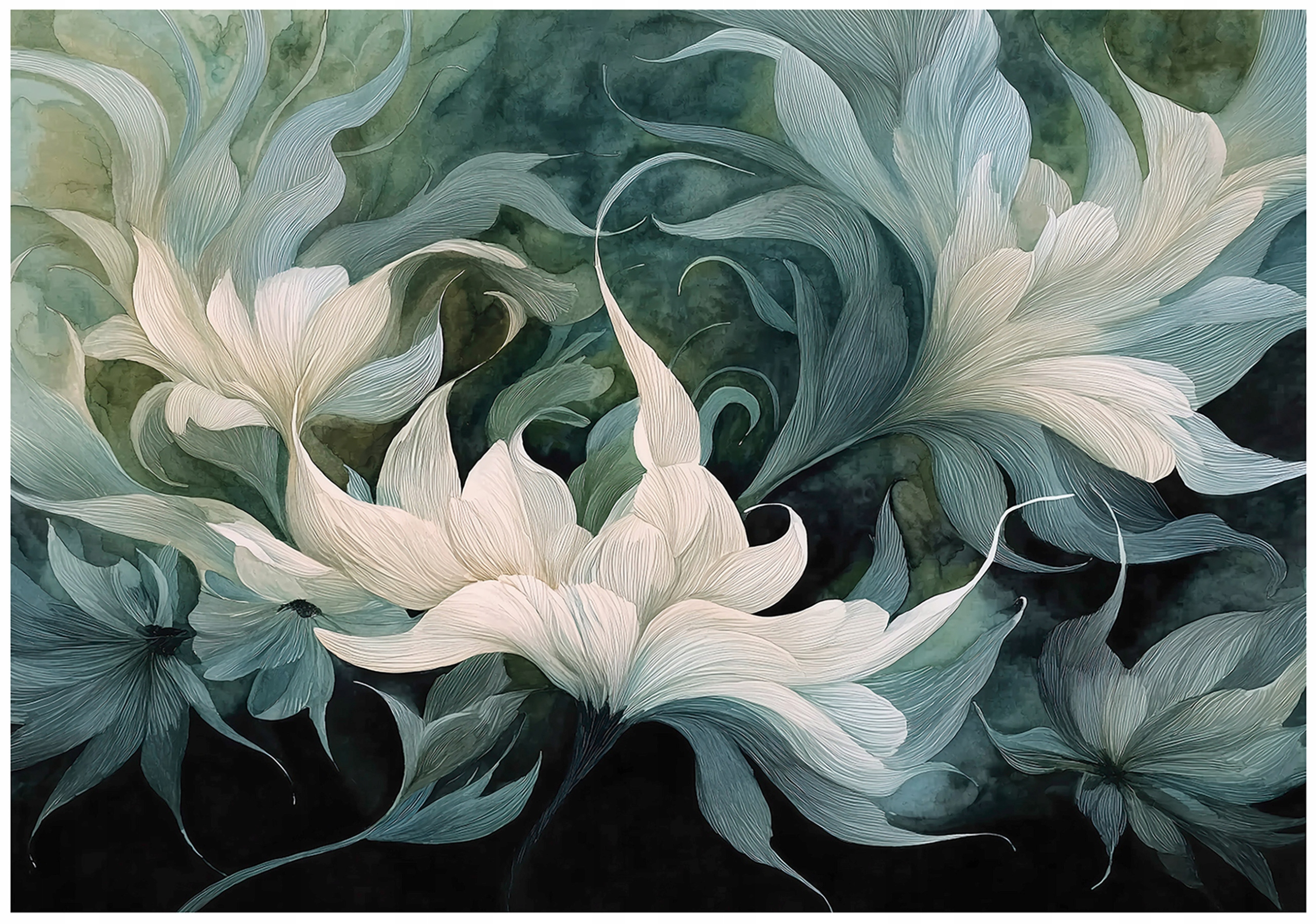 Abstract flower wall mural for bedroom or living room, non-woven wallpaper,