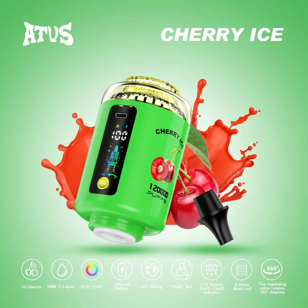 【New Arrive】ATVS 120000 120K Puffs Hookah Head LED Display DTL Disposable Vape