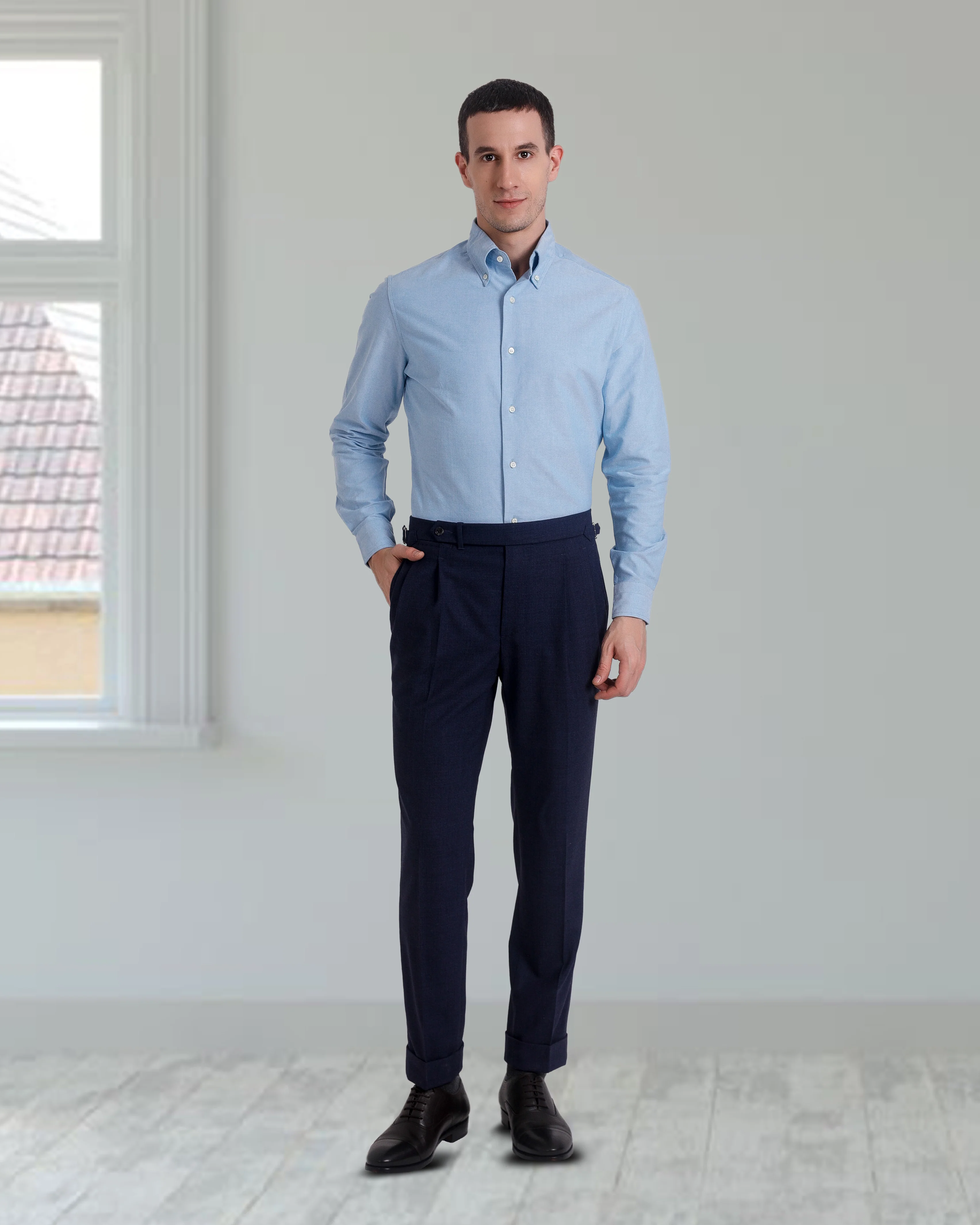 Tropical Wool Dark Indigo Dress Pant
