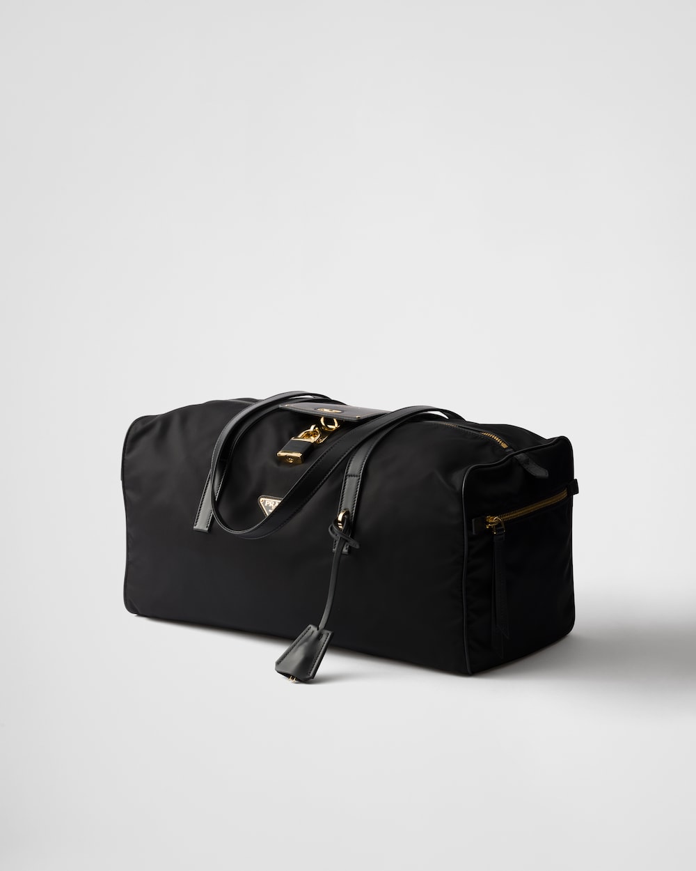 Large Re-Nylon Top-Handle Bag With Padlock