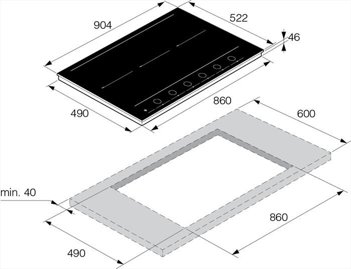 ASKO - Piano cottura induzione HID 956 GC 90,4 cm-Vetro nero