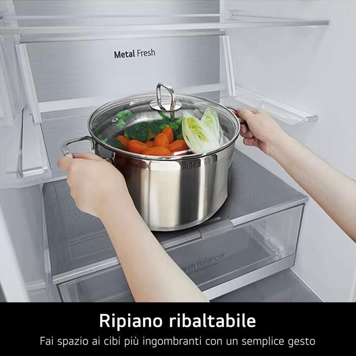 LG - Frigorifero combinato GBV7280AEV Classe A 387L-Nero