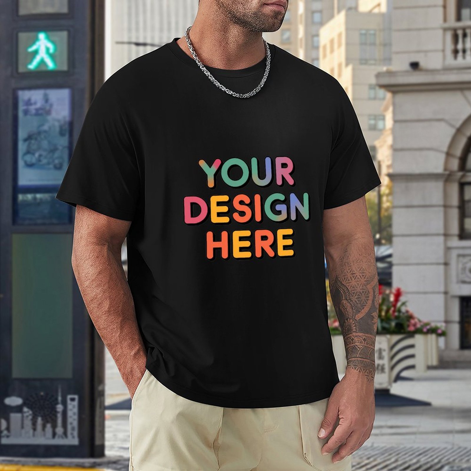 Personalized Custom Men’s Exquisite Craftsmanship 150g Front Print Tee