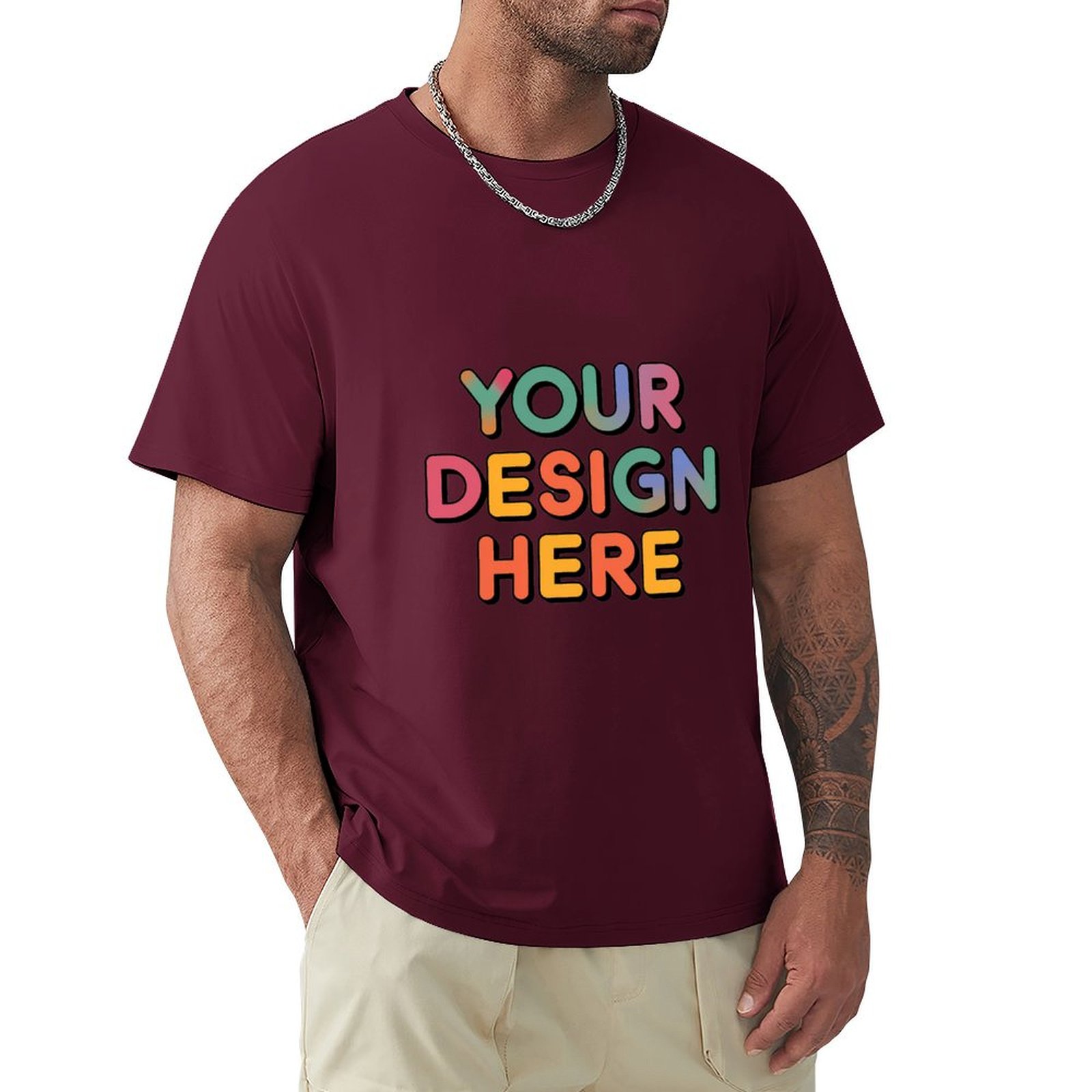 Personalized Custom Men’s Exquisite Craftsmanship 150g Front Print Tee