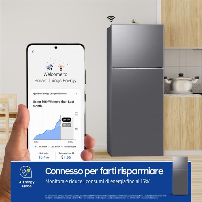 SAMSUNG - Frigorifero 2 porte RT47CG6626S9ES Classe E 465 lt-METAL INOX