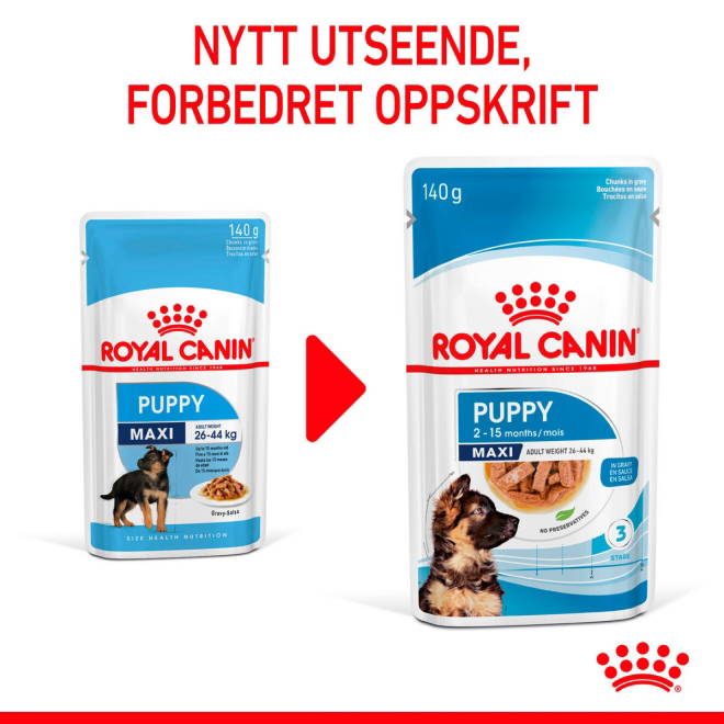 Royal Canin Maxi Puppy Gravy våtfôr til valp 10x140g