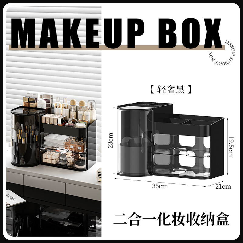 Cosmetics Storage Box, High-Looking Desktop Dressing Table, Lipstick Mask, Makeup Brush, Skin Care Product Drawer-Type Storage Rack