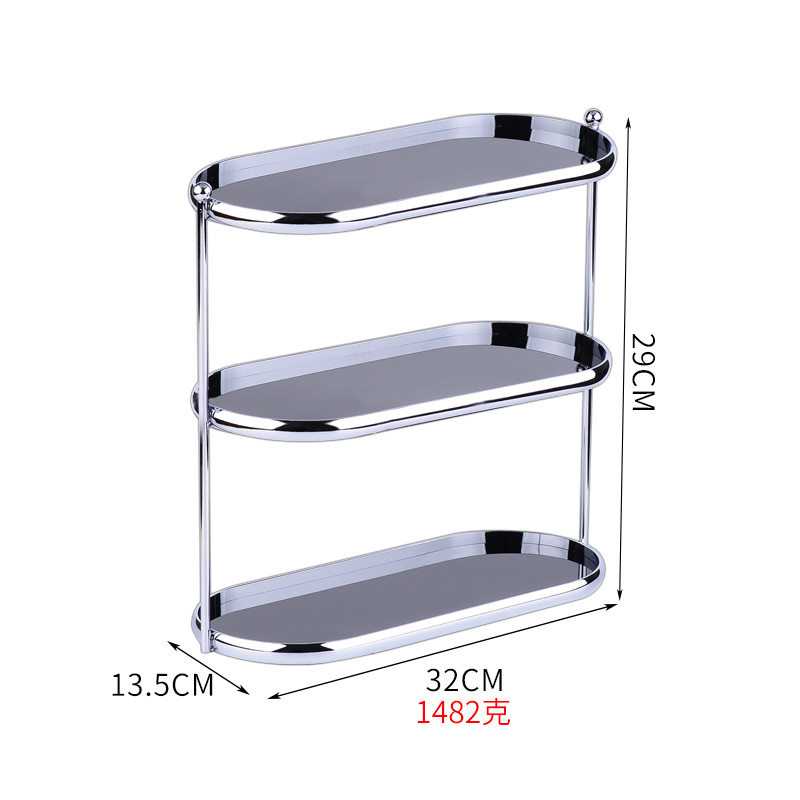 Multi-functional storage box for table ornaments Multi-layer cosmetic storage rack Stainless steel jewelry storage rack